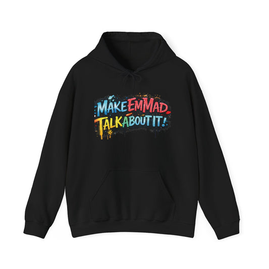 Hoodie — MakeEmMad Collection • Pastel Text Graphic Hooded Sweatshirt - BrandVizion