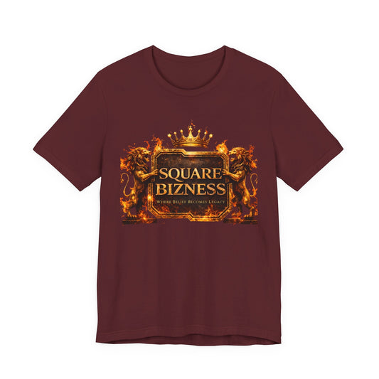 T-Shirt — "Square Bizness" Royal Crest Graphic Tee - BrandVizion